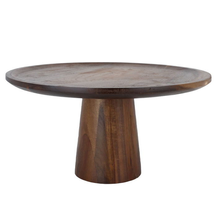 Wooden cake serving stand with base image 1