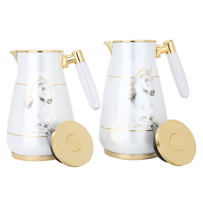 Cream thermos set, transparent horse pattern, two pieces image 3