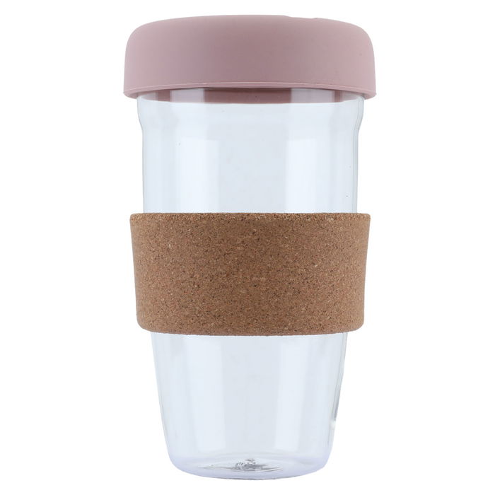 Clear Glass Cup with Silicone Strap with Bank Lid 18 oz image 1