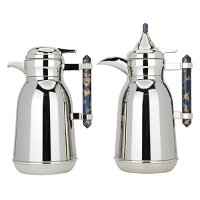 Shahd Thermos set, silver, steel, with a dark blue marble handle, two pieces product image