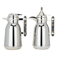 Shahd Thermos set, silver steel with dark gray marble handle, 2 pieces product image