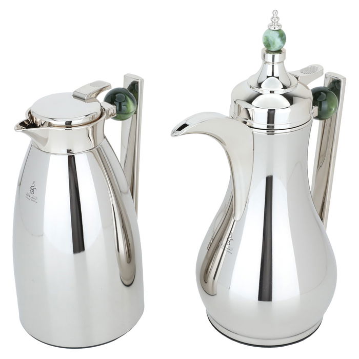 Alaa thermos set, nickel with olive marble handle, 2 pieces image 2