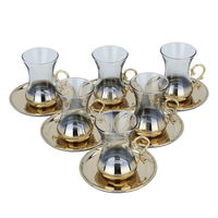 Set (tea cups + Arabic coffee cups), gilded crystal, 18 pieces product image