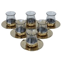 A set of (tea cups + Arabic coffee cups), gold crystal, 18 pieces product image