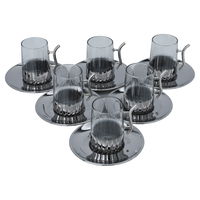 A set of Tea cups + Arabic coffee cups, silver crystal, 18 pieces product image