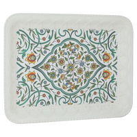 طوفرية ميلامين أبيض مزخرف أخضر product image