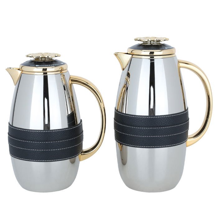 Asmaa thermos set, silver, black and gold belt, two pieces image 1