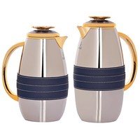 Asmaa thermos set, silver, dark blue, gray and gold belt, two pieces product image