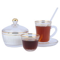 Serving set for tea and coffee, glass with golden stripes, 26 pieces product image