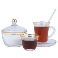 Serving set for tea and coffee, golden stripes glass, 26 pieces product image