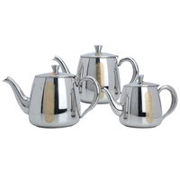 3-piece silver-gilt steel teapot set product image