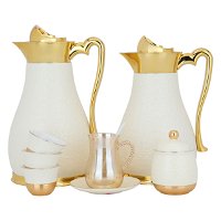 Serving set (tea + coffee), beige and golden, 52 pieces product image