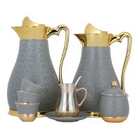 Serving set (tea + coffee), gray and golden, 52 pieces product image