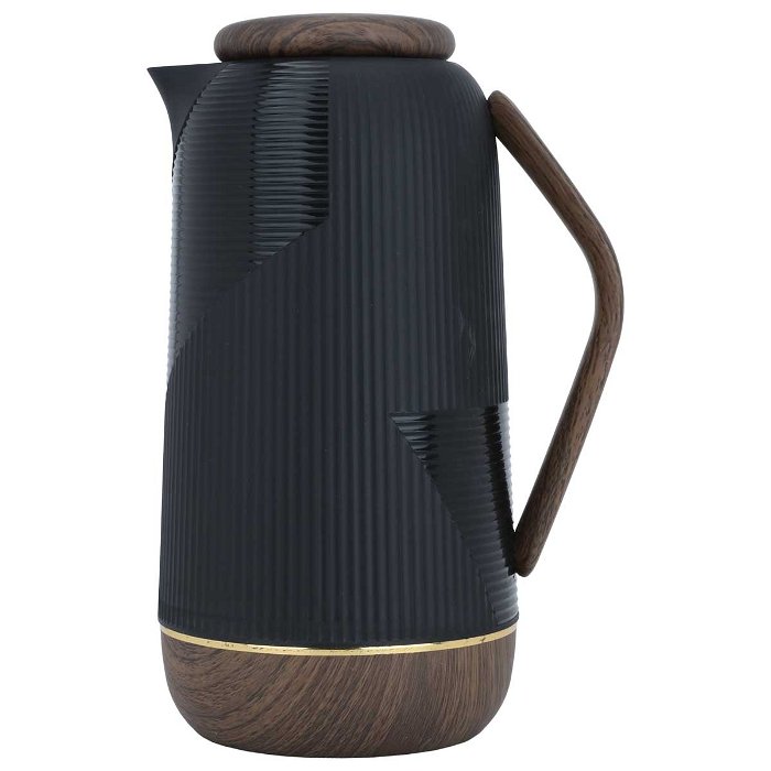 Wooden Black Thermos 1 Liter image 1
