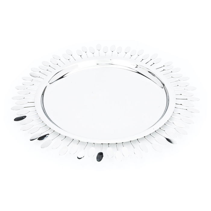 Silver circular steel sweet dish image 1