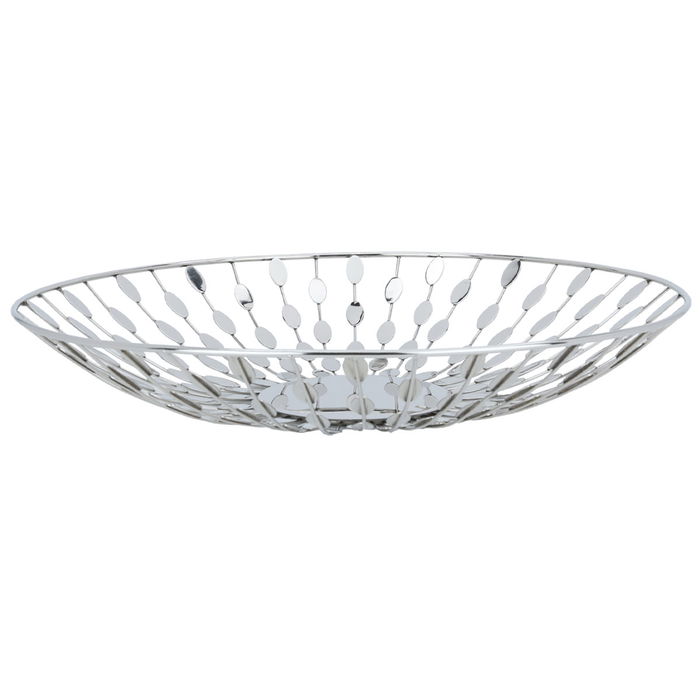 ( 39X39 X 6.5 ) Silver Round Steel Dish image 2