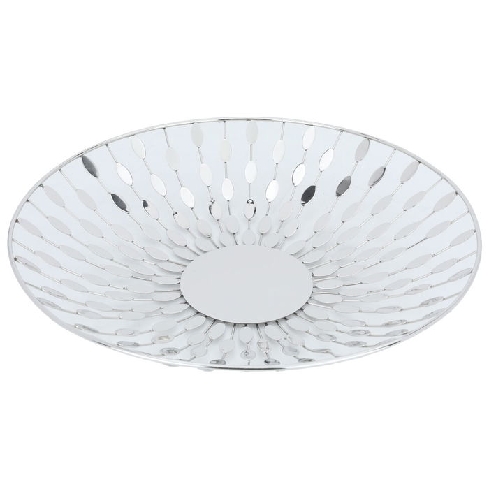 ( 39X39 X 6.5 ) Silver Round Steel Dish image 1