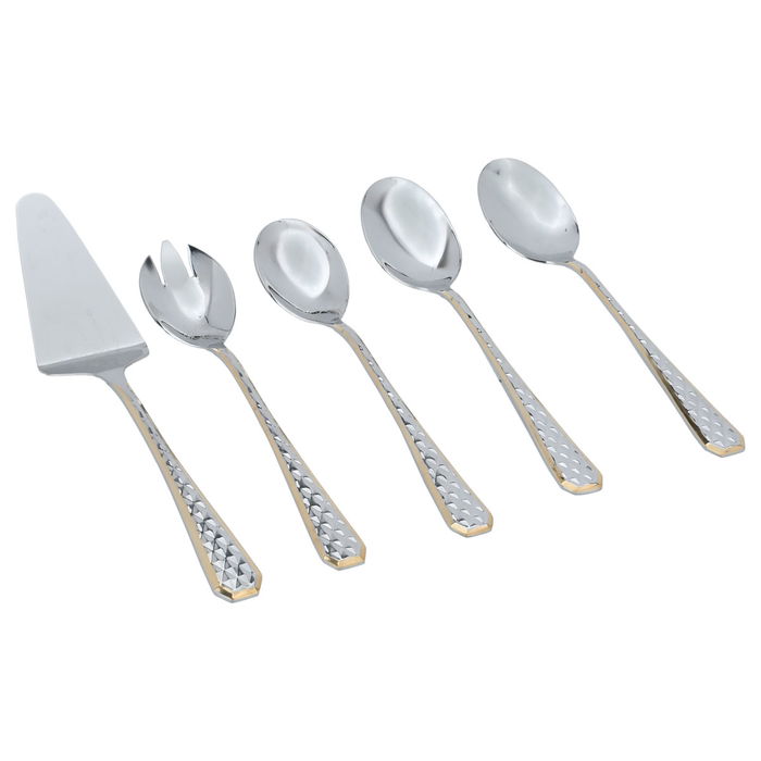 A set of gold steel spoons with a blue leather bag pattern, 72 pieces image 4