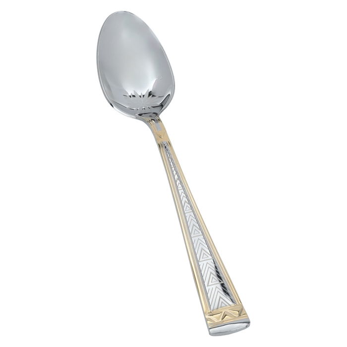 Silver Eating Spoon Set Triangle Pattern with Gold 6 Pieces image 1