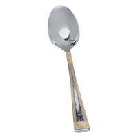 Silver Tea Spoon Set Triangle Pattern with Gold 6 Pieces product image