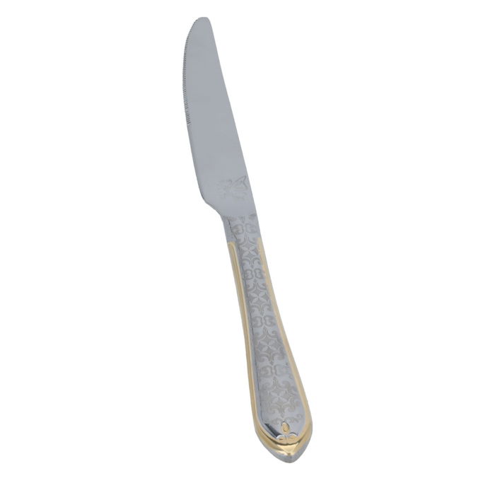 Silver Embossed Knife Set with Gold Line 6 Pieces image 1