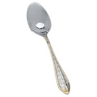 Silver tea spoon set, embossed with gold script, 6 pieces product image