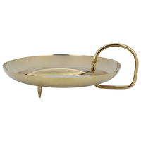 Golden circular steel serving stand with hands and feet product image