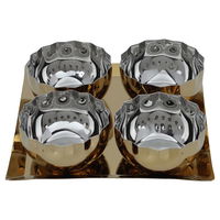 Steel bowl set with gold tofreya, 4 pieces product image