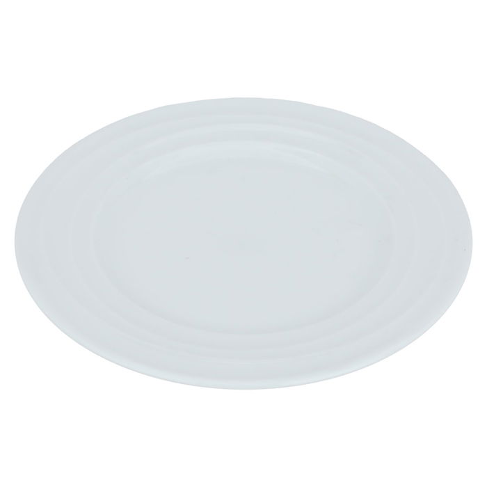 White round flat porcelain plate, 21 cm image 1