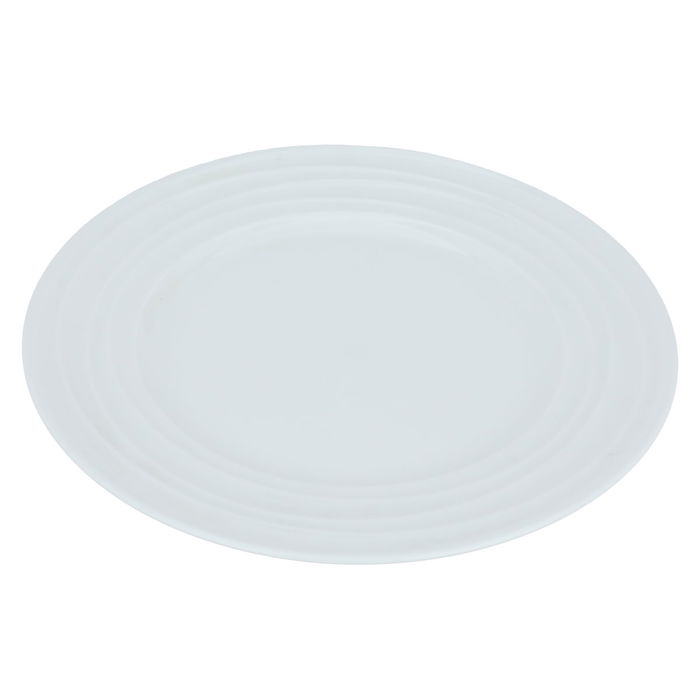 White round flat porcelain plate, 27 cm image 1