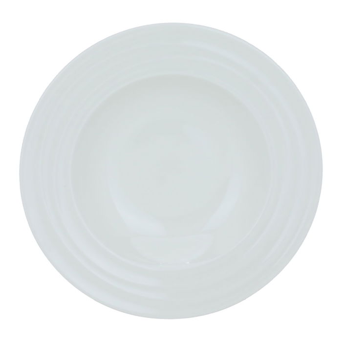 Deep white round porcelain plate, 23 cm image 2