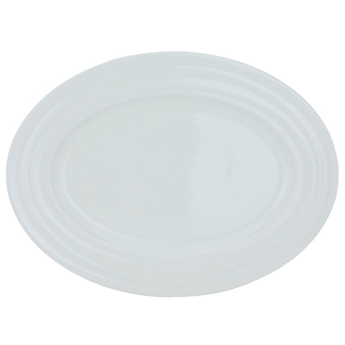 White oval porcelain plate, 30 cm image 1