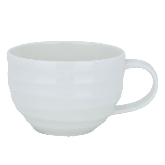 White porcelain tea cup with saucer, 15 cm image 1