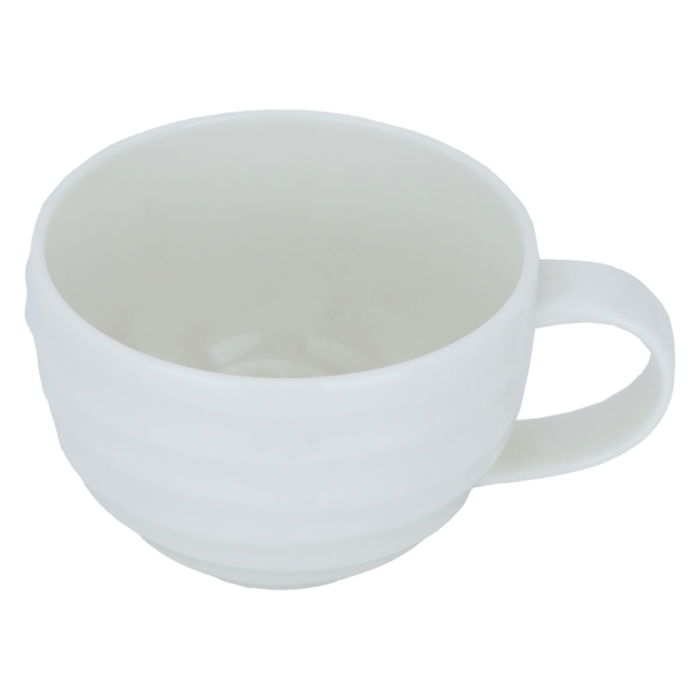 White porcelain tea cup with saucer, 15 cm image 2