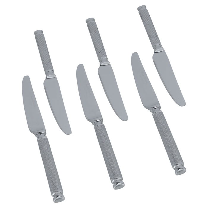 Silver engraved dining knife set, 6 pieces image 2