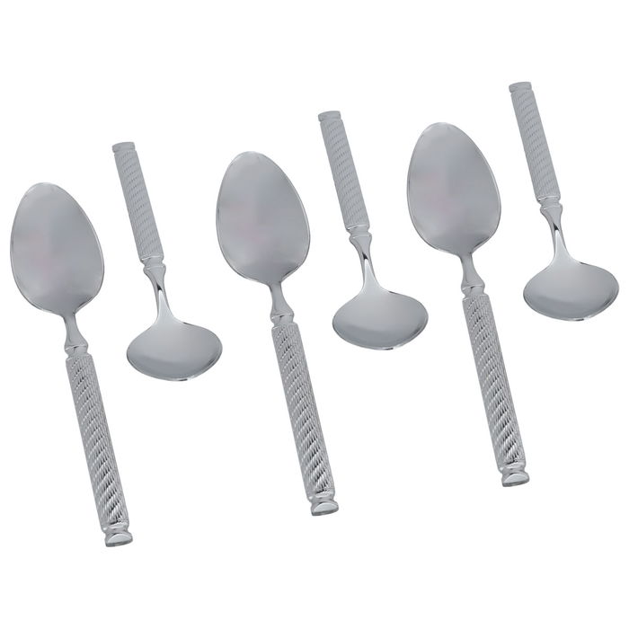 A set of engraved silver dinner spoons, 6 pieces image 2