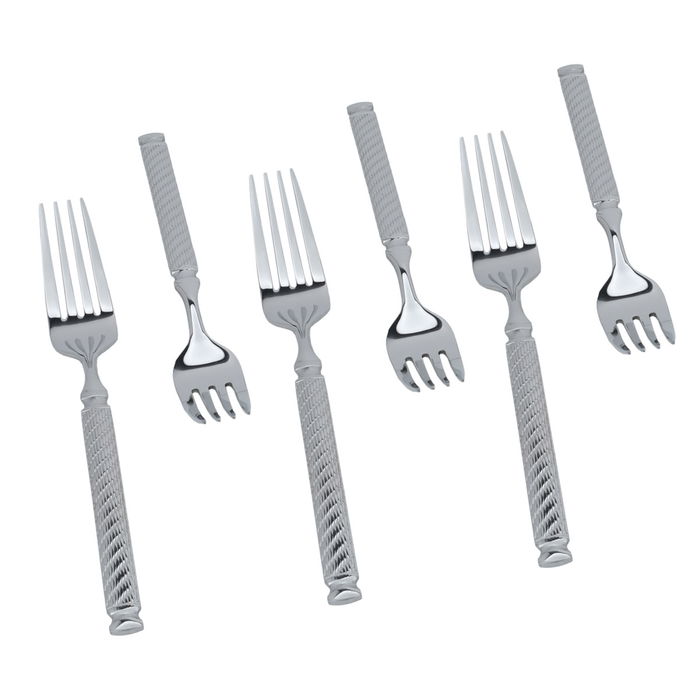 Silver engraved fork set, 6 pieces image 2