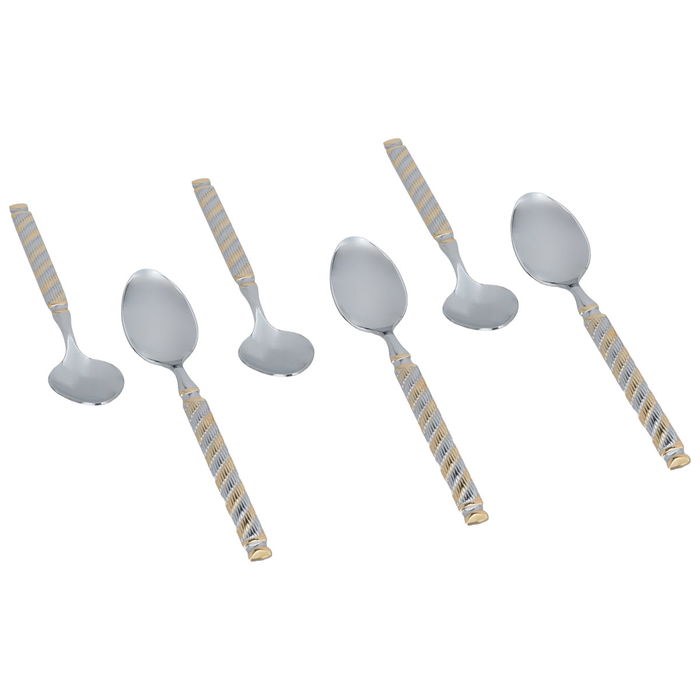 Golden patterned tea spoons set 6 pieces image 2