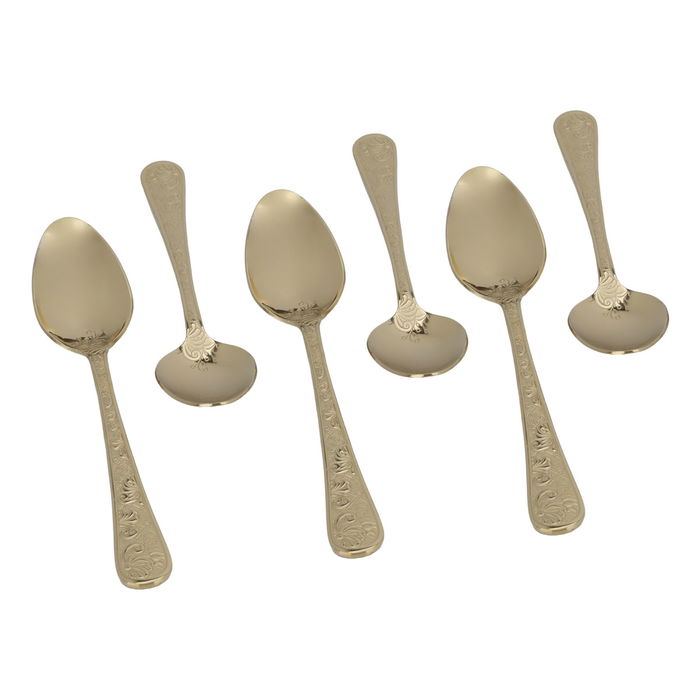 A set of golden wooded eating spoons, 6 pieces image 2