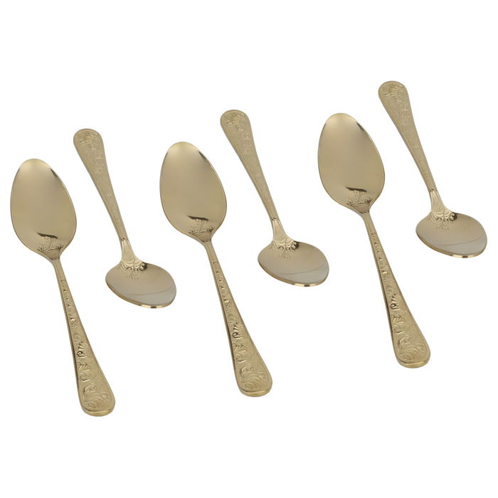 Wooded golden teaspoons set of 6 pieces image 2