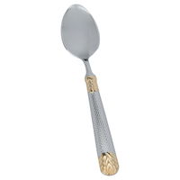 Silver tea spoons set with golden patterned 6 pieces product image