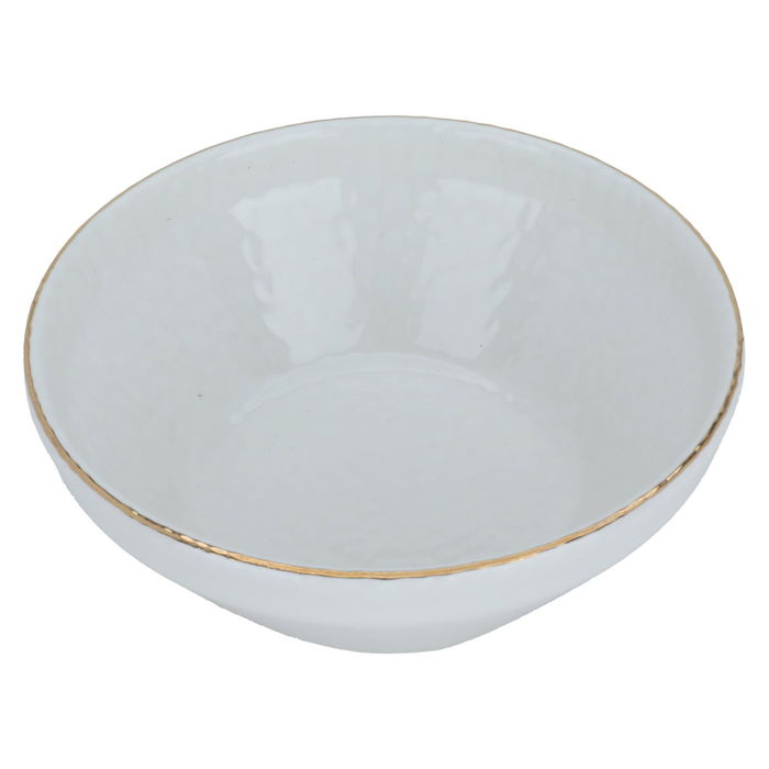 White porcelain soup bowl with gold font, 14 cm image 2