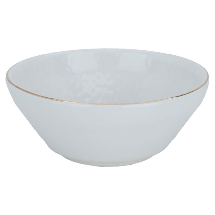 White porcelain soup bowl with gold font, 12 cm image 1