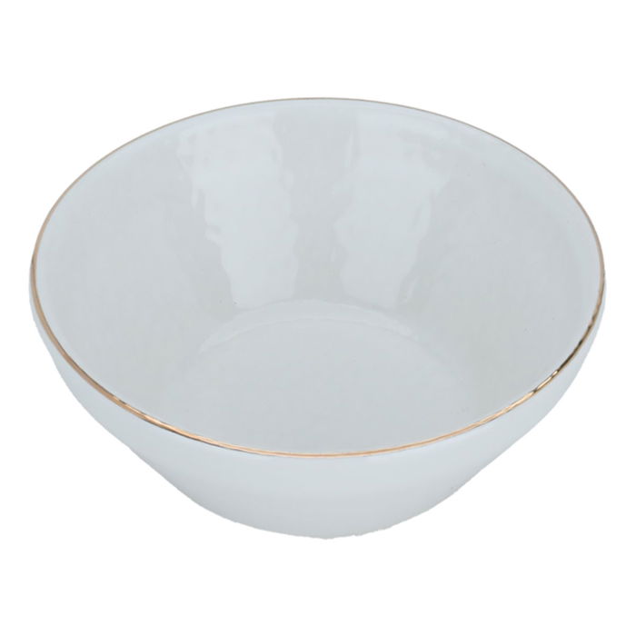 White porcelain soup bowl with gold font, 12 cm image 2