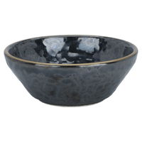 Black porcelain soup bowl with gold font, 10 cm product image