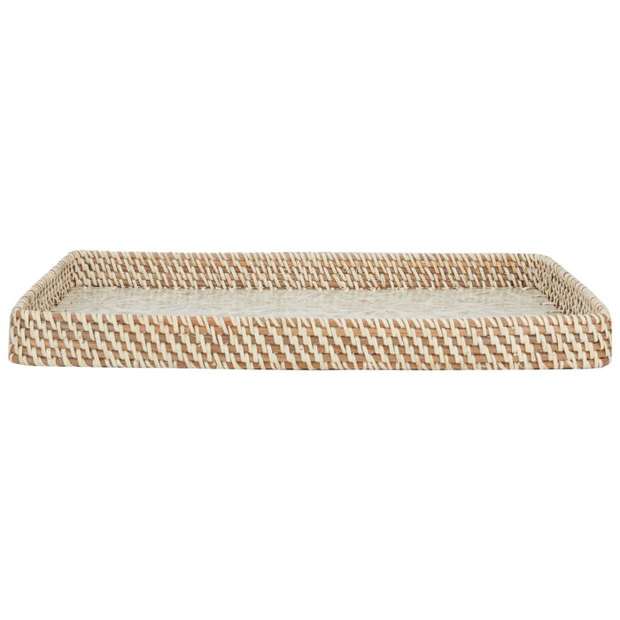 Rectangular wicker raft beige medium image 1