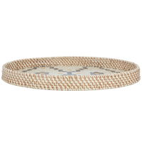 Raffle wicker oval beige pattern blue hexagonal small product image