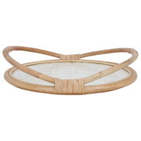 Round wicker raft beige with medium hand product image