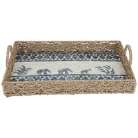 Tofferia Rectangular wicker beige elephant pattern medium product image