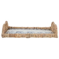 Raffia rectangular wicker beige elephant pattern with small hand product image